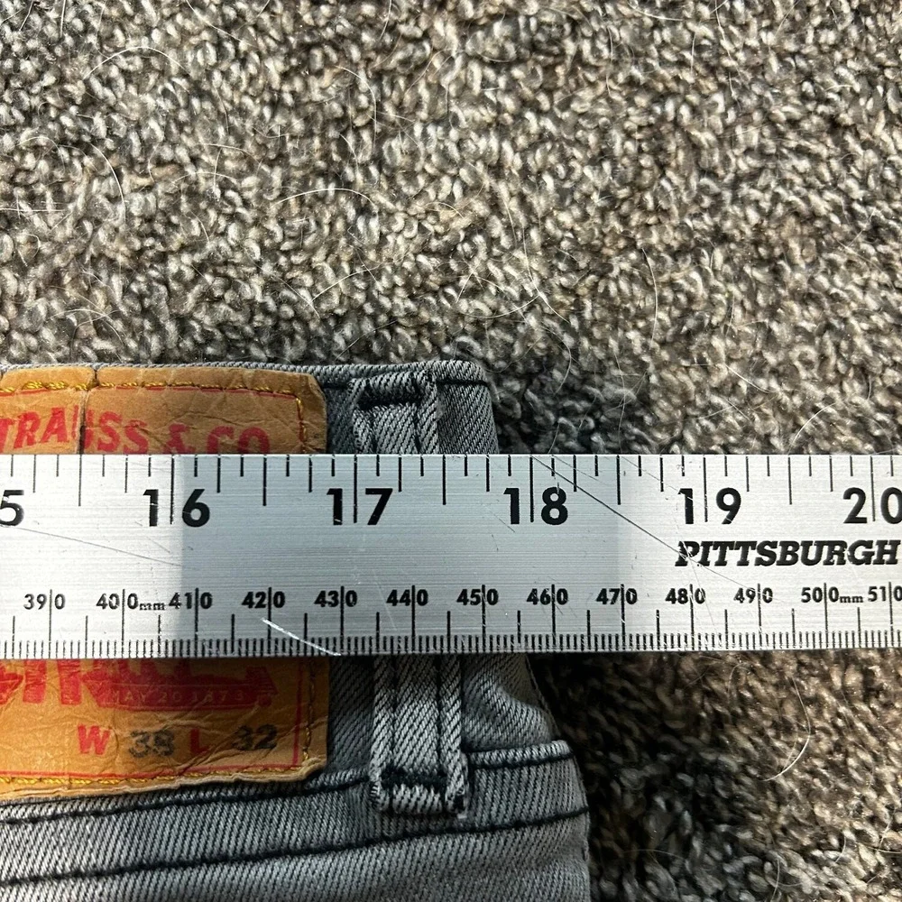 Levi's 511 Slim Fit Jeans Mens 38x32 Gray Excellent WaterLess Denim Pants